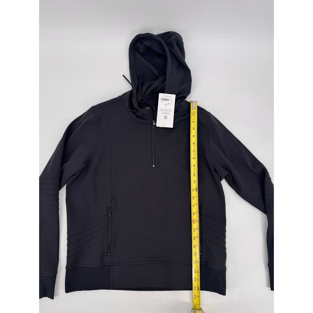 Athleta Black Venice Moto Hoodie Sculpttek Zip Pocket Athleisure Size Large - Picture 8 of 10